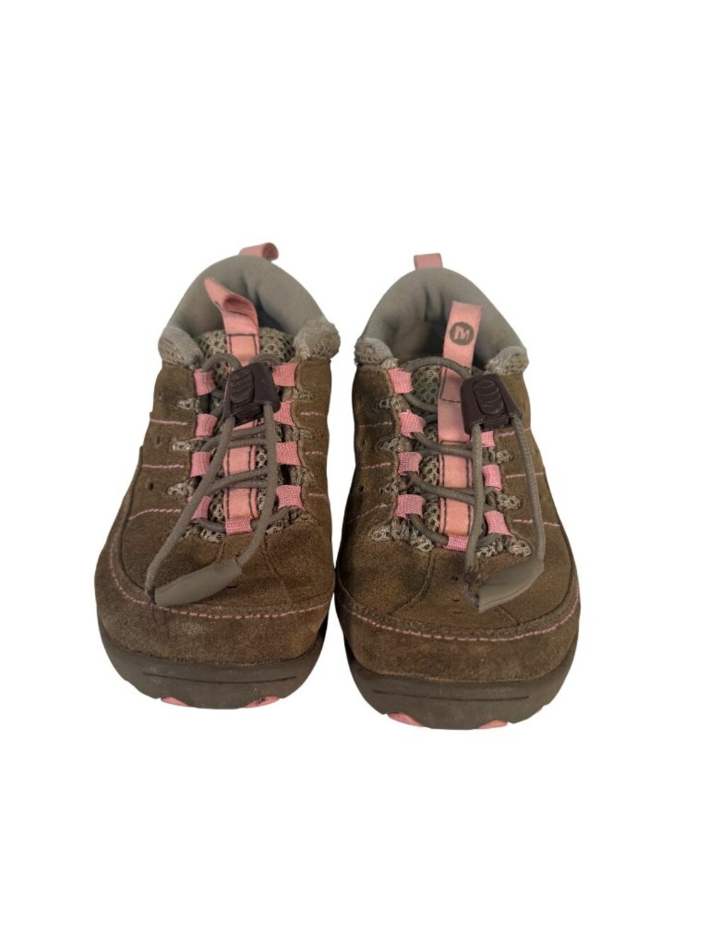 Merrell Brown & Pink Suede & Mesh Kids Sneakers Size 12